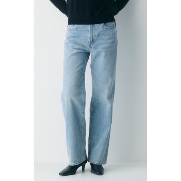 Aritzia Denim Forum The Farrah Hi Rise Wide Jeans •29• Medium Wash $110 - Picture 1 of 15